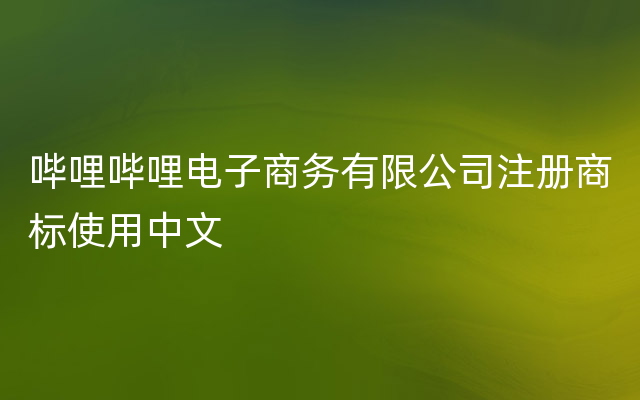 哔哩哔哩电子商务有限公司注册商标使用中文