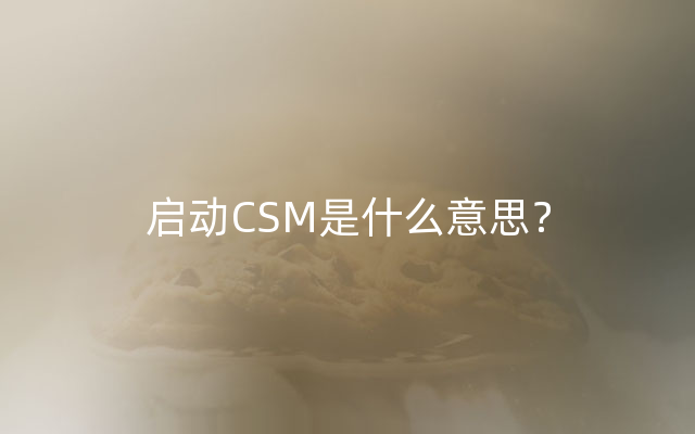启动CSM是什么意思？