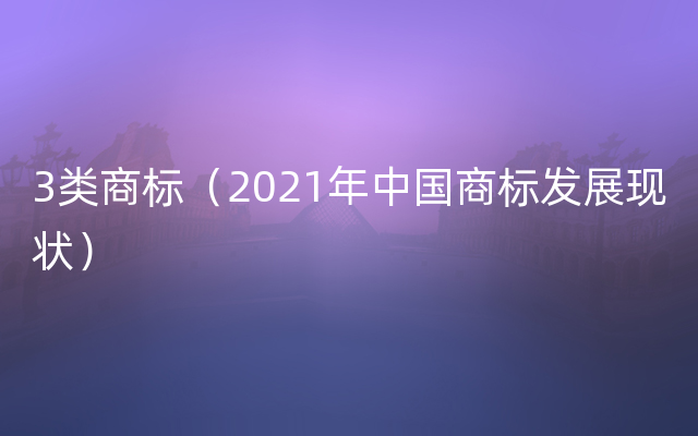 3类商标（2021年中国商标发展现状）
