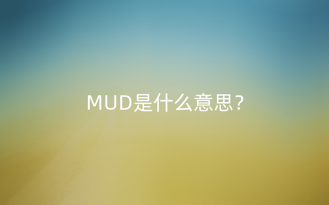 MUD是什么意思？