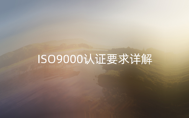 ISO9000认证要求详解