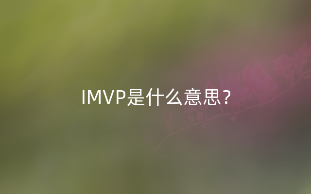 IMVP是什么意思？