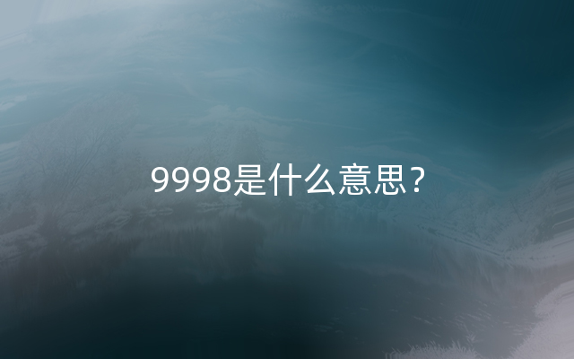 9998是什么意思？
