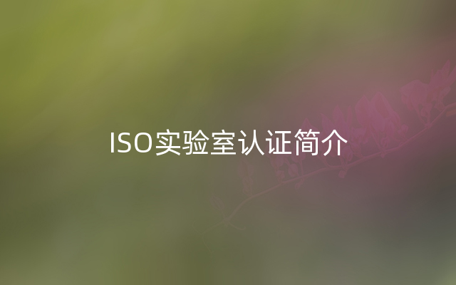 ISO实验室认证简介