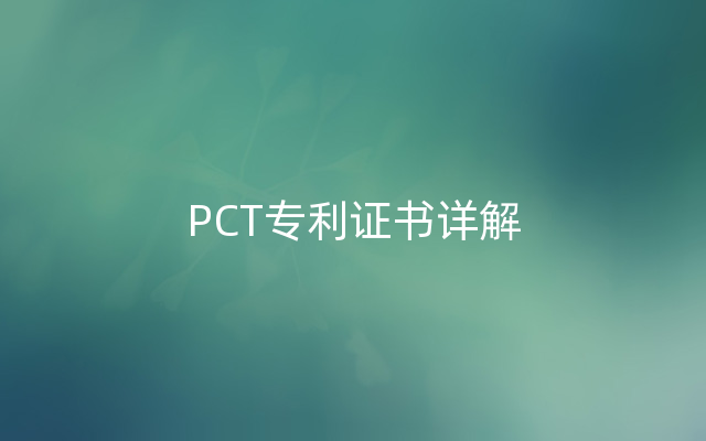 PCT专利证书详解