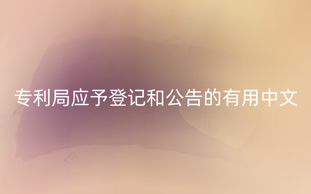 专利局应予登记和公告的有用中文