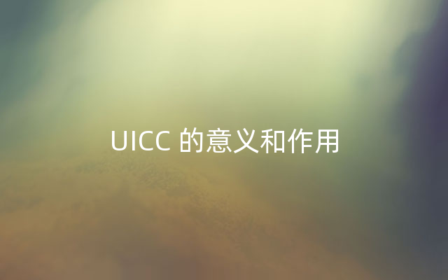 UICC 的意义和作用
