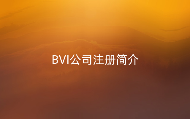 BVI公司注册简介