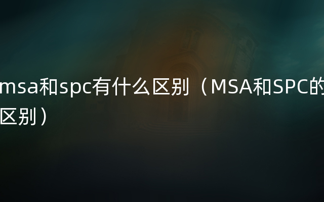 msa和spc有什么区别（MSA和SPC的区别）