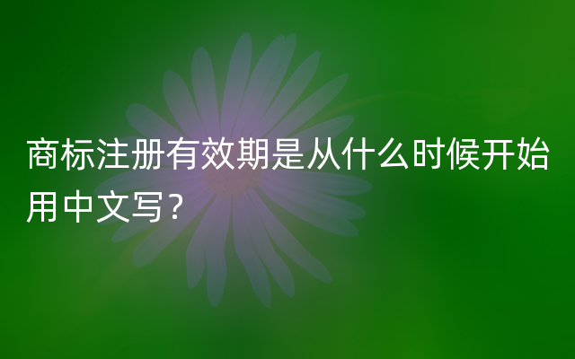 商标注册有效期是从什么时候开始用中文写？