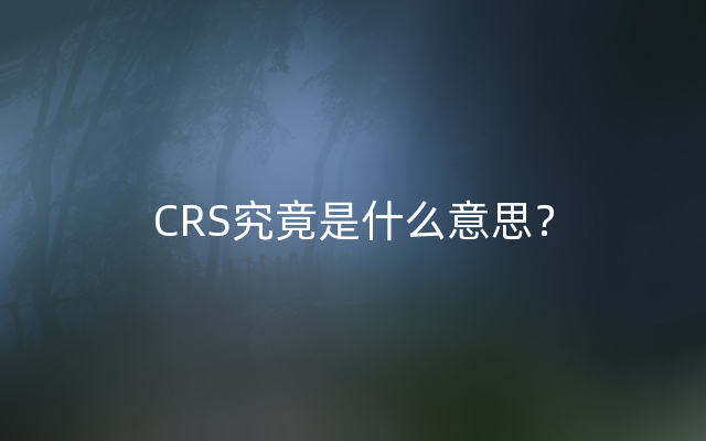 CRS究竟是什么意思？