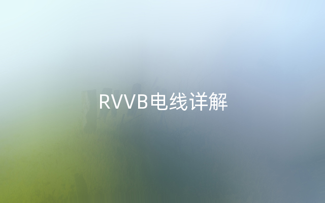 RVVB电线详解