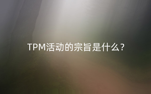 TPM活动的宗旨是什么？
