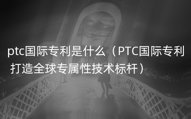 ptc国际专利是什么（PTC国际专利 打造全球专属性技术标杆）