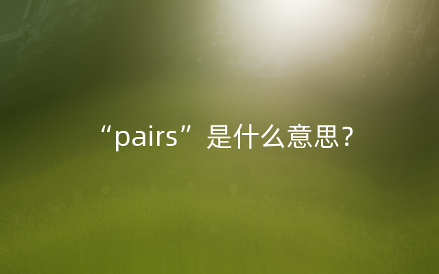 “pairs”是什么意思？