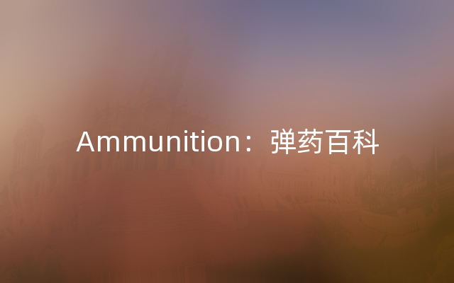 Ammunition：弹药百科