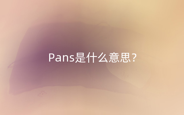 Pans是什么意思？
