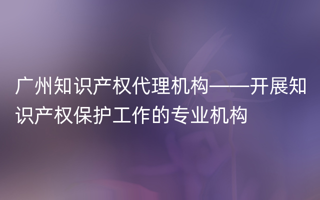 广州知识产权代理机构——开展知识产权保护工作的专业机构