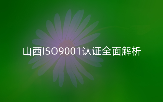 山西ISO9001认证全面解析